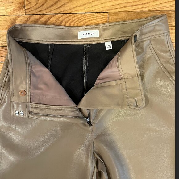 Artizia Babaton Publish Pant (Gold Camel, Size 10, Vegan Leather) - Picture 7 of 10